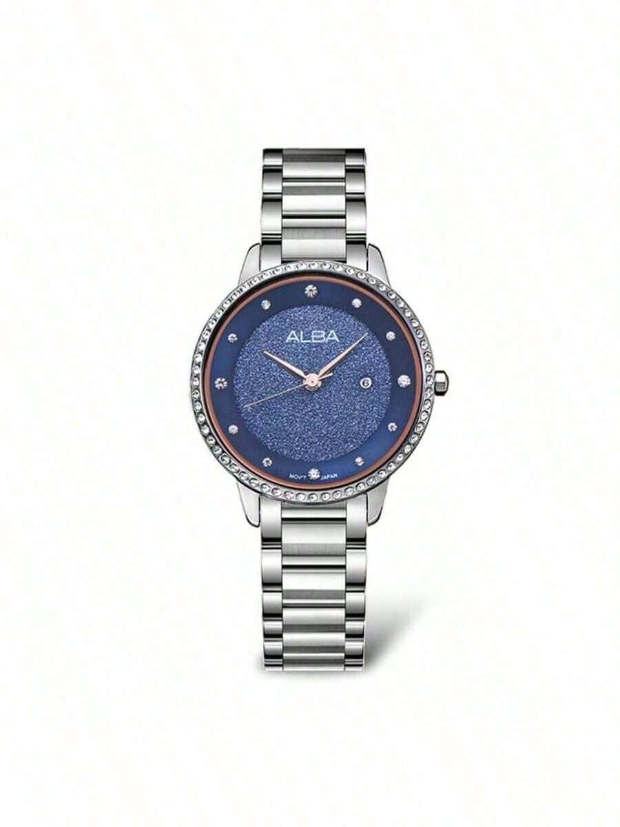 Đồng hồ nữ Seiko ALBA máy quartz, mặt số lấp lánh với viền pha lê, dây đeo bằng thép không gỉ, đồng hồ thanh lịch phù hợp cho tiệc tùng và đeo hàng ngày, món quà hoàn hảo cho ngày Valentine AH7W29X1 - AH7W29X1 - Xem 1