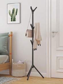1pc High-Quality 6-Hook Coat Rack, Nordic Style Floor Standing Coat Rack, Quick Assembly, Minimalist Design, Thick Steel Pipe, Durable, Portable & Practical, Suitable For Bedroom, Living Room Storage, Hallway Tool Organization And Clothing Management. Can Store Hats, Scarves, Clothes And Other Items, Making The Room Cleaner And Tidier. - Multicolor - View 2