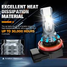 TOAUTO 2pcs H11 H7 9005 HB3 9006 HB4 Car CSP LED Fog Headlight Bulbs 6000K White Auto Fog Lamp Day Running Light - A - View 3