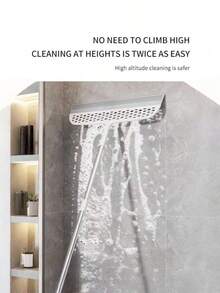 1pcs Multi-Functional Floor And Glass Scraping Broom. This Is An Excellent Floor Cleaning Broom Made Of Silicone Material, Equipped With A 51.77-Inch Long Handle, Which Can Clean High Places Effectively. It Is Suitable For Carpets, Bathroom Tiles, Floors And Garages. It Is An Essential Tool For Household Cleaning And A Cleaning Utensil. - A - 查看 6