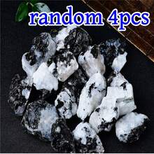 1/4/7颗彩虹月光石水晶石 - 黑色、白色和蓝色抛光宝石，适合家居装饰和节日庆典 | 万圣节、圣诞节、复活节、水晶装饰的理想之选 - 黑白 - 查看 13