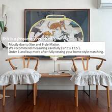 Korean Made Chair Pad 17.5'x 17.5' Slipcover Chair Cushion Cover Ties With Ruffle Farmhouse Decor Covers Only, Gift For Mom (Light Gray) - 淺灰色 - 查看 10