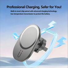 FCV 15W MagSafe 无线车载充电器，便携式 USB-C 电源，免提操作，无需电池即可实现无线充电功能，兼容 Air 17 Pro Max 16 15 14 13 12 和 Galaxy、Android 设备 - 款式2 - 查看 4