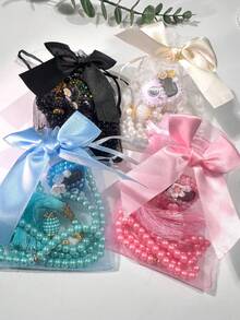 Handmade DIY Rhinestone Rosary Counter + Bow Tulle Strap, Lightweight & Portable, Cute Multi-Color Floral Decor Electronic Chanting Counter, Birthday Gift, Ramadan Gift, Religious Event Gift, Valentine's Day Gift, Suitable For Religious Chanting Count During Ramadan, Daily Religious Practice, Ramadan Gifting, Portable For Carrying - Multicolor - View 6