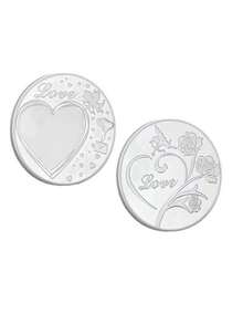 Customized Commemorative Coin, Photo Customization, Creative Photo Gift, Round/Heart-Shaped Photo Couple Commemorative Coin With Rose Pattern, Valentine's Day Gift - Multicolor - View 5