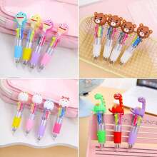 1pc/3pcs/5pcs/10pcs/20pcs Mini Cartoon Fruit/Vegetable/Animal Multicolor Ballpoint Pens (1 Ballpoint Pen Contains 4 Colors), Creative Colorful Ballpoint Pens, Compact Colored Pens For Easy Storage, Creative Student Stationery, Suitable For Journaling, Coloring, DIY Diary, Student Holiday/Birthday Gifts, Student Reward Gifts - Multicolor - View 8