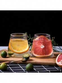 1个极简主义拿铁咖啡玻璃杯，牛奶杯，家用饮水杯，夏季冷饮杯 - 無色 - 查看 9