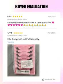 Asiteo 7 Pairs Half-Strip False Eyelashes, Transparent Band With Cat Eye Tail Extension, Natural & Delicate Faux Mink Lashes, Fluffy & Soft, For Natural Makeup Look - Cat Eye Lashes - View 4