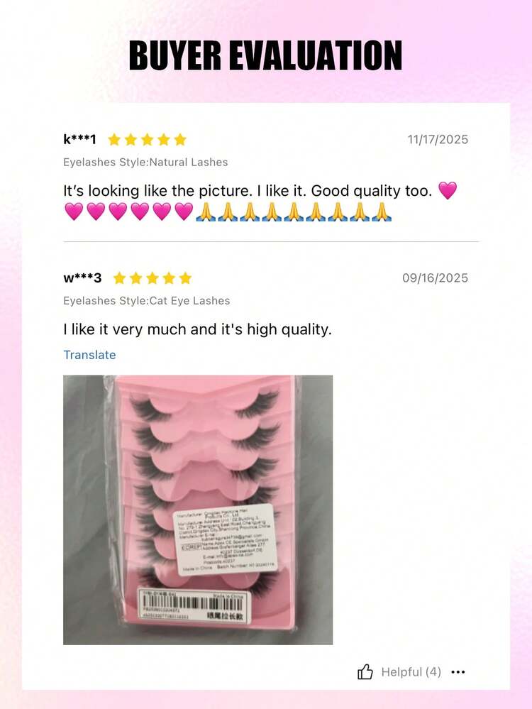 Asiteo 7 Pairs Half-Strip False Eyelashes, Transparent Band With Cat Eye Tail Extension, Natural & Delicate Faux Mink Lashes, Fluffy & Soft, For Natural Makeup Look - Cat Eye Lashes - View 3