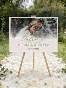 Customizable Welcome Sign | Personalize With Photo And Text, Suitable For Weddings, Parties And Special Events - Multifunctional Decor, Floor Standing, Material - Multicolor - View 2