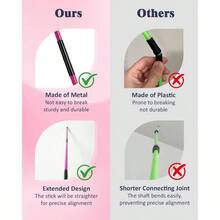 Alignment Sticks, 2 Pack Plastic 49 Inch Collapsible Alignment Stick Practice Rods Aid Aiming, Putting, Swing Trainer, Posture Corrector With Tube Case, Training Equipment - 粉色 - 查看 6