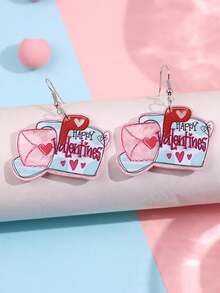 1 Đôi bông tai hình trái tim độc đáo bằng acrylic, trang sức cá tính, sáng tạo, thời trang dành cho nữ, phù hợp cho sử dụng hàng ngày, dự tiệc, ngày lễ. - Nhiều màu - Xem 6