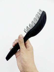 1pc Men's Wet/Dry Hair Brush, Anti-Static Ventilated Design, Smooth, Suitable For Wet & Dry Hair, Daily Use - Black - View 4
