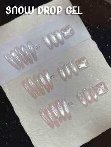 12毫升 冬春美甲 情人节 白色粉色玻璃珠 猫眼凝胶指甲油 金粉指甲凝胶 美甲沙龙 家用DIY 美白 流行 百搭美甲用品 - 彩色 - 查看 14