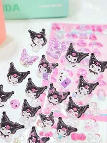 3D Luminous Embossed Melody Star Cat Stickers, No Power Needed, Perfect Gift For Holidays, Birthdays, Parties, Christmas, Easter - Multicolor - View 3