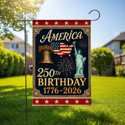 1776-2026 USA 250th Anniversary Garden Flag Commemorative Double-Sided Printed Outdoor Flag Spring Revival, 30 X 45cm