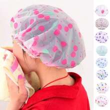 Set Of 12 Plastic Shower Caps For Hydration And Finishing Touches – Assorted Prints – Elastic And High-Quality Version - 6件套裝 - 查看 5
