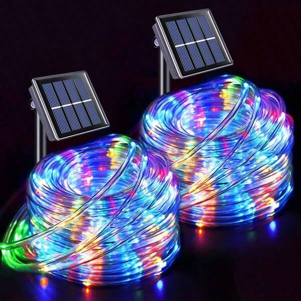1pc Solar Powered String Lights, LED Outdoor Solar Fairy Lights, Waterproof Solar Powered Lights, Long Lasting 8 Lighting Modes, Suitable For Party, Garden, Yard, Home, Holiday, Park Tree Decor, Valentine's Day Decor, Valentine's Day Gift