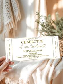 1/3pcs Personalized Golden Ticket Gift Voucher Gold Foil, Customize Text,Personalized Gift Ticket Voucher, Surprise Valentines Birthday Event Bridesmaid Gifts,Personalised Gift Golden Ticket - Gold Foiled Voucher,Surprise Holiday, Event, Gig, Personalised Gift, Birthday Event - A - View 4