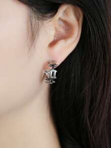 1对时尚个性设计的女士耳环，轻盈奢华，高端大气，百搭款式，适合任何场合，可作为礼物送给朋友和爱人。 - 彩色 - 查看 5