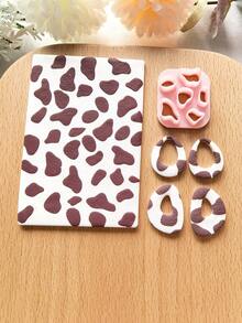 Mini Textur Ton Ausstecher für Schmuckherstellung, Leoparden Muster Ohrringe Ton Ausstecher, Kuh und abstraktes Korallen Polymer Ton Ausstecher für Charm Herstellung, Schmuck Ton Werkzeug - Tonschneider - Übersicht 11