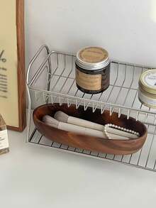 1个优雅复古胡桃木桌面收纳盒，优质实木首饰展示托盘，时尚玄关钥匙及杂物收纳架，女士适用，旅行必备品完美收纳方案，返校宿舍整理收纳好帮手，圣诞节、感恩节、新年和情人节的理想礼物 - 棕色 - 查看 10