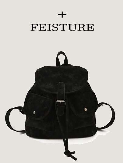 新款秋冬多口袋抽绳背包，轻便学生背包，适合日常出行、约会、通勤和上学。