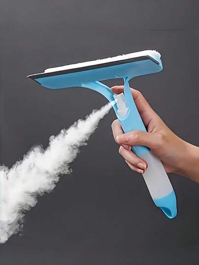 1pc 3-In-1 Glass Cleaner With Spray Function - Handheld Window, Tile, Windshield, Mirror Cleaning Tool For Home And Bathroom Use