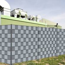 10 Rigid PVC Privacy Screen Strips, Windproof, Double Wire Fence For Garden Or Balcony. - Light Grey - View 7