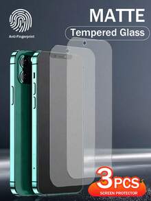 Yezodawee Miếng dán màn hình cường lực mờ chống nhìn trộm 9H, miếng dán màn hình chống bám vân tay 2.5D, bảo vệ riêng tư, tương thích với iPhone 17 Pro Max/16 Plus/15 Pro Max/14/13/12/11/XR/X/XS/7/8 (6.1 inch), miếng dán màn hình kính mờ phủ toàn màn hình. - Trong sáng - Xem 3