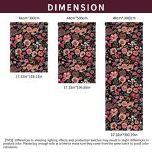 1卷波西米亚风花卉自粘壁纸 - 可撕贴可移除壁纸，彩色花卉图案，复古农舍风格，宽17.32英寸，装饰墙贴，家居装饰DIY贴纸，客厅装饰及配件，厨房壁纸，美观壁纸，租房者适用自粘壁纸，节日装饰壁纸 - 花卉 - 查看 11