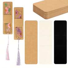 20/40pcs Bookmark Holder Display Card Bookmark Display Rack Set, DIY Bookmarks, Suitable For Small Business Packaging, Party Gifts - Brown - View 2