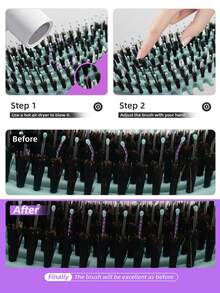 1支定型梳，空心梳，沙龙级美发按摩气垫梳，防静电卷发造型梳，用于梳理打结头发、按摩头皮，可在浴室、梳妆台上使用，男女皆宜。 - 彩色 - 查看 7