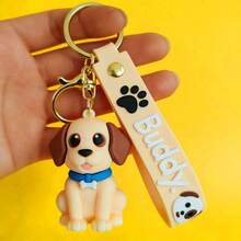 1个可爱卡通宠物狗钥匙扣，有贵宾犬、拉布拉多犬、柯基犬、哈士奇犬、柴犬、法国斗牛犬等多种犬种可选，创意动物钥匙圈，多功能包包挂饰，送给爱狗人士的完美礼物，可用作包包挂件、汽车装饰、送给老师、朋友、姐妹、母亲、父亲、毕业礼物和教师节礼物 - 彩色 - 查看 2