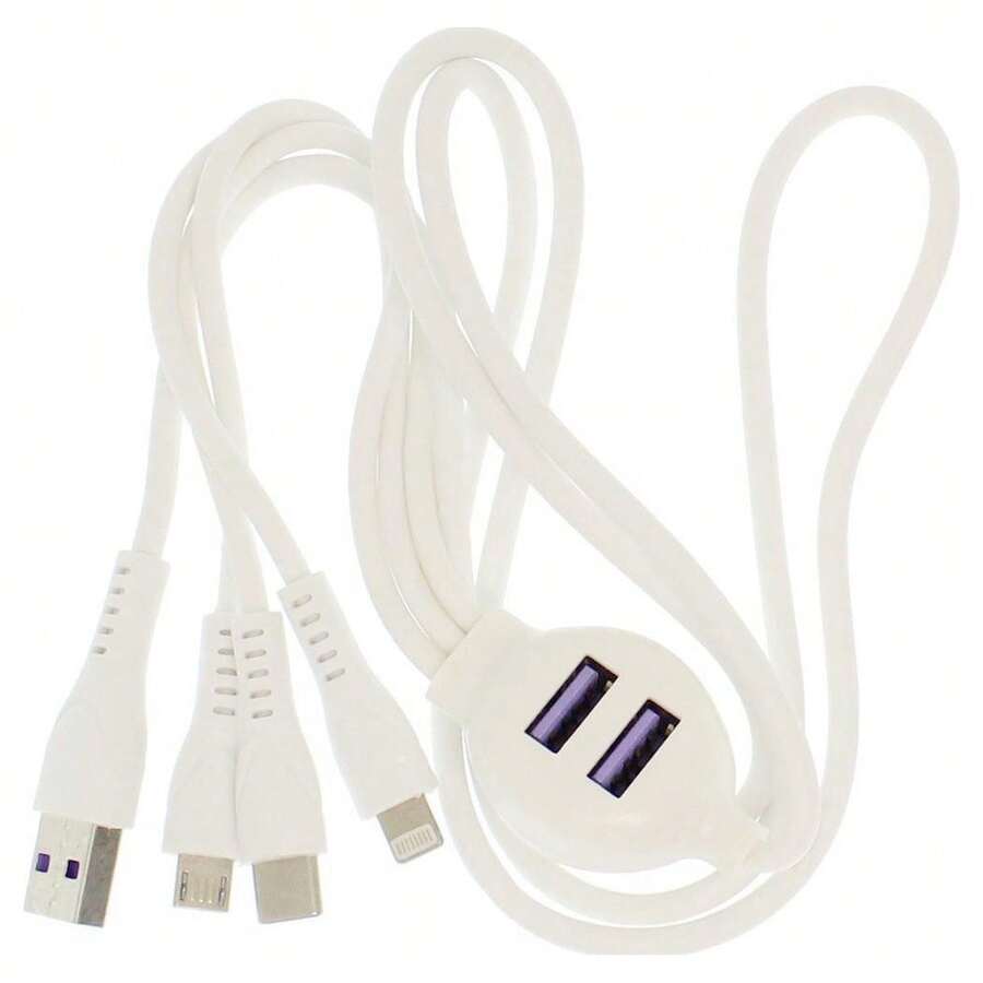 OISE ART STORE Cavo Usb 5 In 1 40 Cm Ricarica Rapida Trasferimento Dati 3.1a 2 Porte Usb Q-a35 - - Multicolore - Visualizzare 1