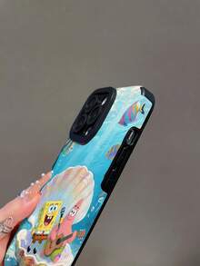 SpongeBob SquarePants 1pc Cartoon Creative Funny Shell & Starfish Vertical Striped Protective Phone Case Cover, Compatible With Samsung/Apple 17/16/15/14/13/12/11Pro Max/12Pro/14Plus And Other Models - Multicolor - View 7