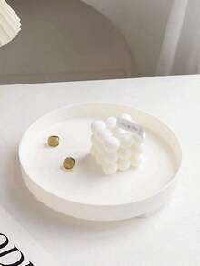 1Pc Fashionable And Simple Tray Displaying, Flower Vase, And Cosmetics On Dresser And Storing Aromatherapy And Makeup Best Gifts Birthday Plates Kitchen Accessories Kitchen Decor Table Trays Fruit Tray Tray Decor Graduation - trắng - Xem 5