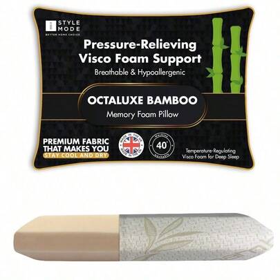 Orthopedic Memory Foam Cervical Neck Support Pillow, Visco Foam, Removable Bamboo Washable Cover, Deep Sleep Pillow For Side, Back & Stomach Sleepers