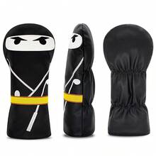 1pc Masked Hero Design, Golf Club Driver, Fairway Wood And Mixed Head Cover PU Leather Wood Club Cover, White Golf Accessory Golf Gift - Multicolor - View 3