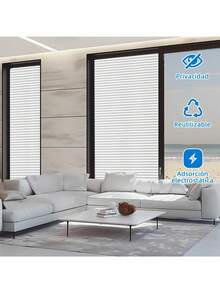 Window Privacy Film Frosted Glass Film For Bathroom, Non Adhesive Static Cling Removable Window Sticker For Glass Door, Anti-UV Opaque Coverings, Blinds Pattern - Blinds - View 7
