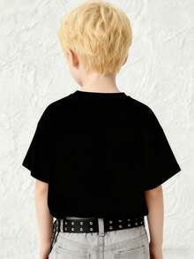 Disney Zootopia Judy & Nick Boys' Short Sleeve T-Shirt, Black Base Anime Print Top,  Cool Kids' Wear For Daily Outings - 黑色 - 查看 2