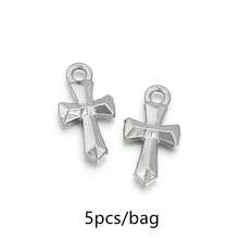 5pcs/Pack Stainless Steel Cross Pendant, Fashionable Personalized Necklace Bracelet Earring Jewelry Making Cross Pendant, Anti-Allergy Jewelry DIY Pendant Accessories - Pendant - View 28