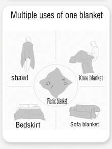 Tikar Piknik Luar Ruangan dari Linen, Selimut Kemah, Taplak Meja untuk Suasana - MultiWarna - View 9