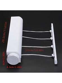 4/5 Foldable Space-Saving Retractable Clothesline Wall-Mounted Plastic Towel Rack With Hooks Home Kitchen Storage Drying Rack Laundry Organization Compact Hanging Solution Bathroom Bedroom Balcony Indoor Outdoor Clothes Air Dry Stand Heavy-Duty Portable Retractable Line - Multicolor - View 3