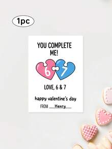 1/3 bộ 67 thiệp Valentine cho trẻ em và thiếu niên, có thể tùy chỉnh văn bản, thiệp Valentine 6-7, thiệp Valentine cho trẻ em, thiệp quà tặng lớp học 6-7 có thể chỉnh sửa và in được. - A - Xem 17