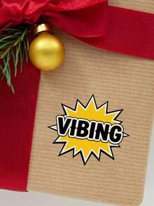 1pc VIBING Fun Stickers – Eye-Catching Starburst Graphic For Personalizing Laptops, Water Bottles, Notebooks, And Helmets! - one-size - View 11