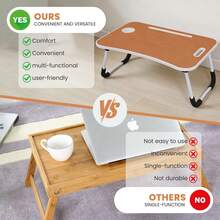 Lap Desk For Laptop Bed Trays For Eating And Laptops Bed Table Tray Breakfast In Bed Tray With Legs Lap Trays For Adults Lap Table Laptop Stand TV Trays For Bed With Cup Holder - 卡其色 - 查看 7