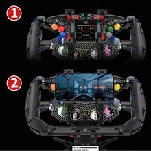867/833片创意超跑方向盘积木玩具，F1赛车方向盘模型拼装玩具，DIY仿真展示模型玩具，成人STEM拼装项目，物理科学教育玩具，桌面展示模型可作手机支架，生日礼物 - 彩色 - 查看 6