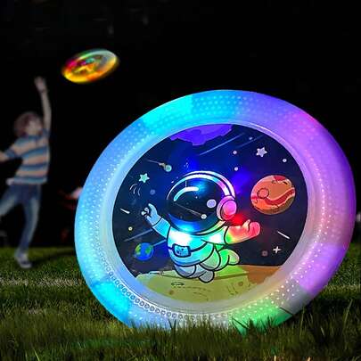 Platillo volador Led para exteriores, juguete de silicona a para niños, entrenamiento OVNI, juego interactivo para padres e hijos, platillo volador para perros y mascotas QWW2