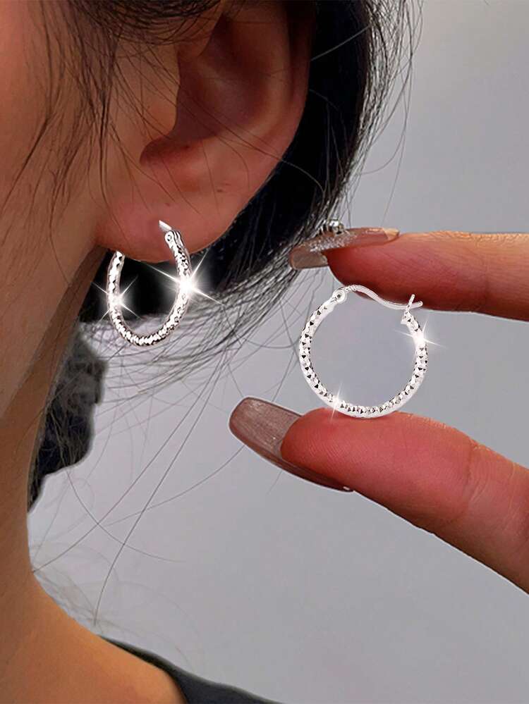 Boucles D'oreilles à Tige En Argent Sterling S925 En Forme De